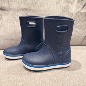 CROCS Navy Crocbrand Slip On Rain Boots